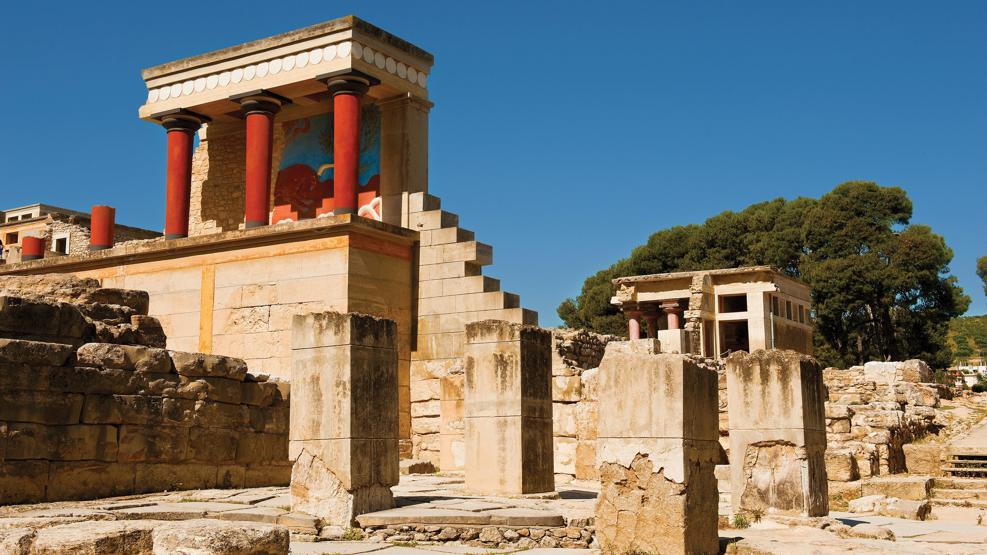 The columned ruins of an ancient house