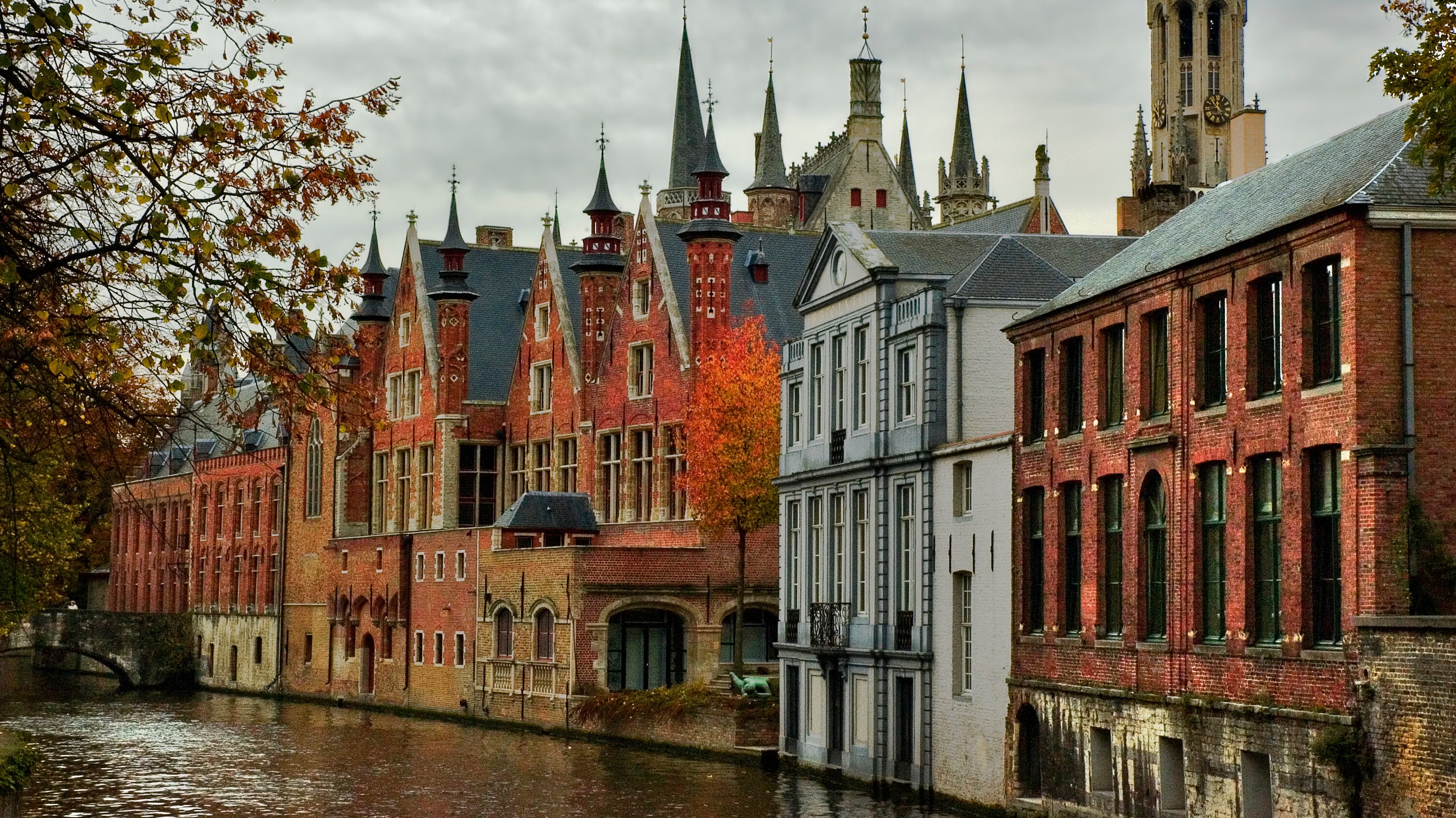 Historic row houses lining the edge of a canal