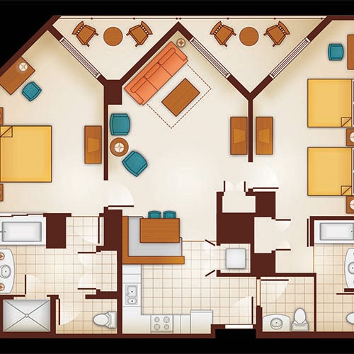 Floor Plan Of A 1 Bedroom Villa