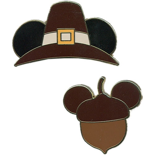 Two-on-a-Card Acorn & Pilgrim Hat Pin