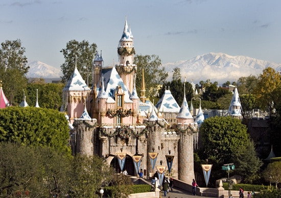 Snow-Capped Mountains Behind Sleeping Beauty’s Winter Castle 