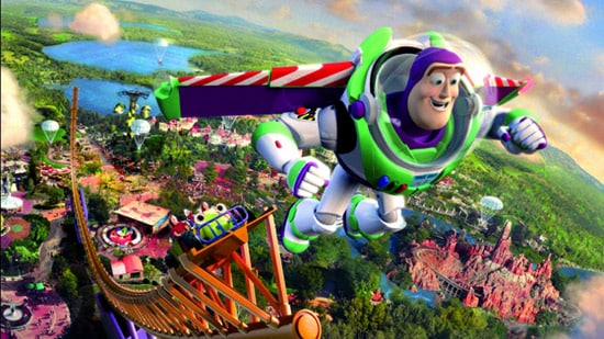 An ad from Disneyland Paris’ New Generation Festival: Buzz Lightyear soars over Disneyland Paris.