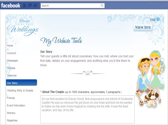 Disney’s Fairy Tale Weddings Facebook page