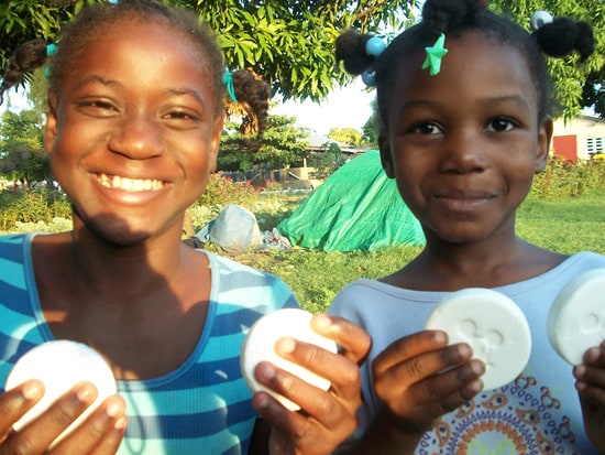 Haitian Children With Donated Disney Soaps