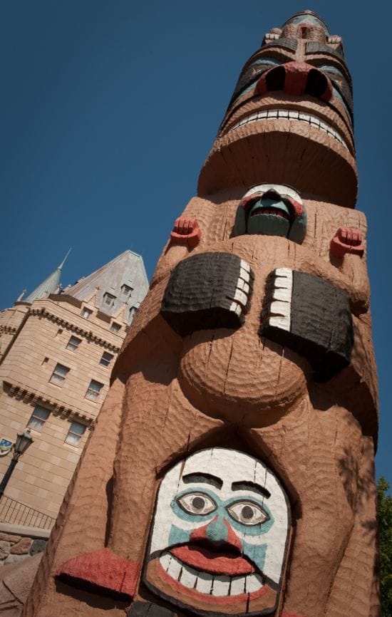 One of the 30-Foot Totem Poles at the Canada Pavilion