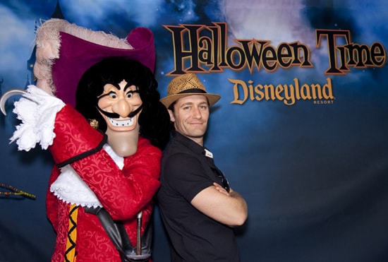 Matthew Morrison with Captain Hook at Disneyland