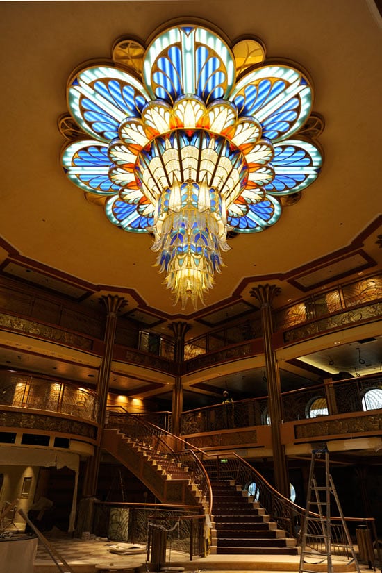 The Art Deco Chandelier in the Lobby of the Disney Dream