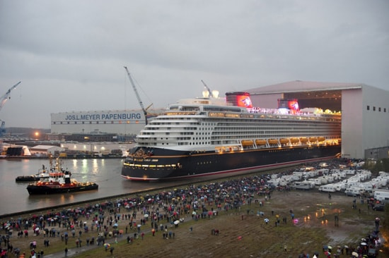 The Disney Dream Cruise Ship Makes Her First Public Appearance in Papenburg, Germany
