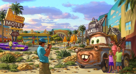 Artist Rendering of the 'Cars' Area at Disney's Art of Animation Resort