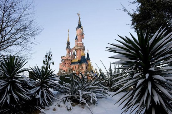 First Snow of the Season at Disneyland Paris