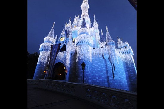 Castle Dream Lights leave Cinderella Castle awash in more than 200,000 white lights.