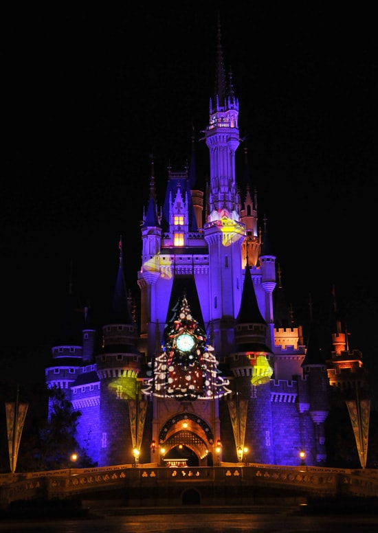 Cinderella Castle Decked Out for Christmas at Tokyo Disneyland