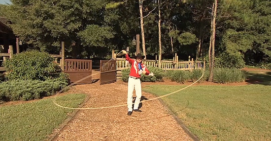Trick Roper Trevor Performs a Unique Feat with 60-Feet of Rope