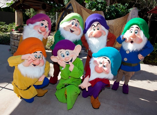 The Seven Dwarfs at Disneyland Park's Character Fan Days