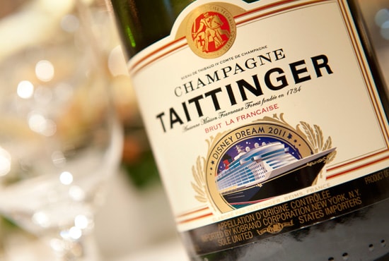 Taittinger Champagne label for the Disney Dream’s inaugural year