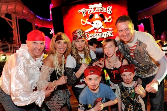 Many families embraced the ship’s pirate-themed festivities with elaborate costumes