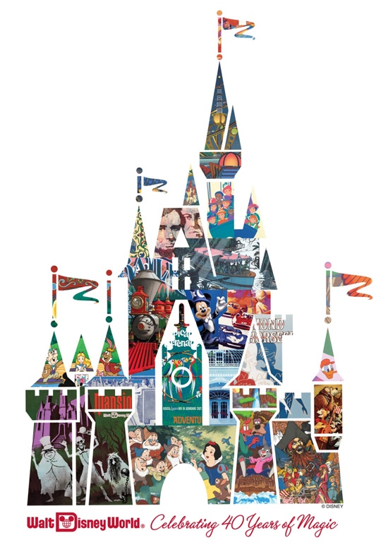 40th Anniversary Cinderella Castle Collage