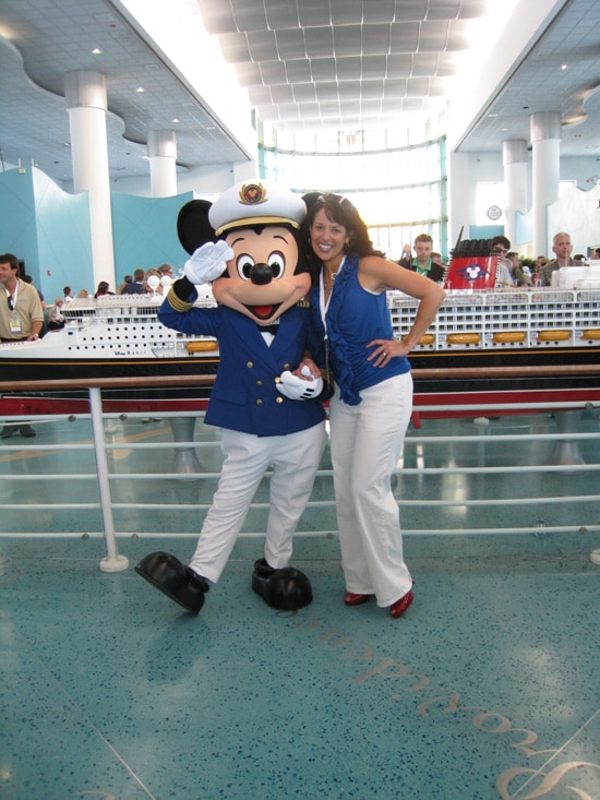 Andi and her pal, Captain Mickey Mouse, get ready to sail on the Disney Dream.