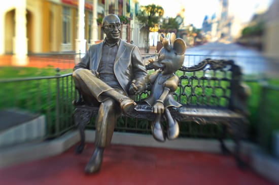 Roy O. Disney Seated Next to Minnie Mouse at Walt Disney World Resort