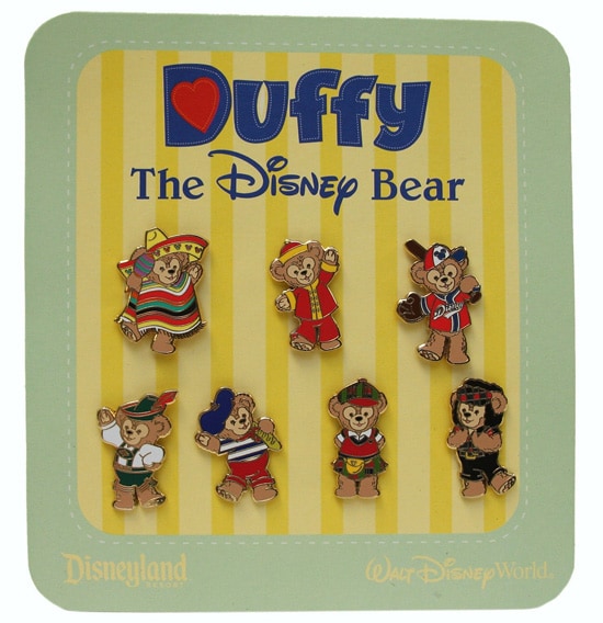 Duffy the Disney Bear Pin Set Inspired by the World Showcase Pavilions at Epcot
