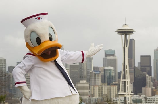 Donald Duck visits Seattle to help announce new Disney Cruise Line itineraries for 2012.