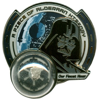 Pin Featuring Darth Vader and the Planet Alderaan