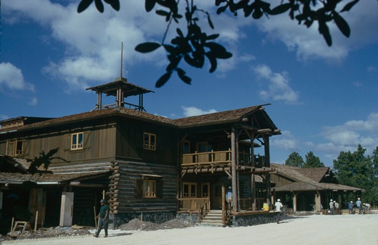Pioneer Hall Construction in February 1974 at Disney's Fort Wilderness Resort & Campground