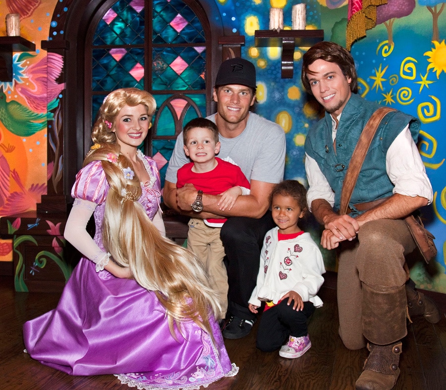 Tom Brady and Family Meet Rapunzel and Flynn Ryder at Disneyland Park
