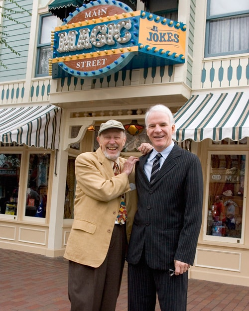 Wally Boag and Steve Martin on Main Street, U.S.A., at Disneyland Park, September 2005