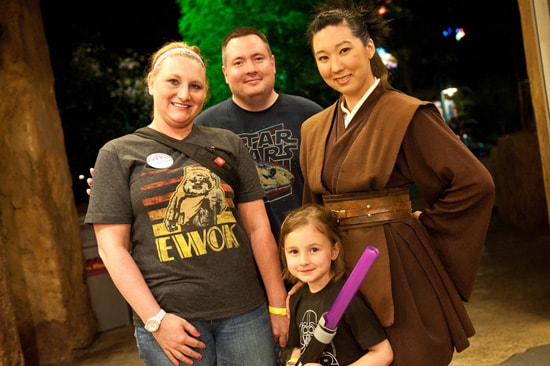 Kevin and Jennifer Thomas from Illinois with Daughter Zoey at the Star Tours Meet-Up