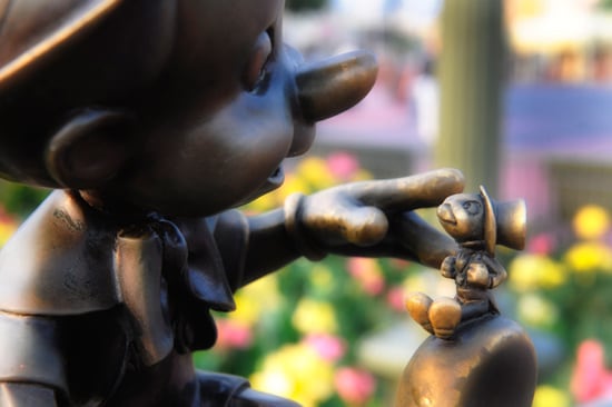 Jiminy Cricket and Pinocchio at Magic Kingdom Park