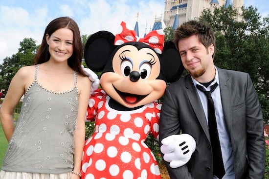 ’American Idol’ Season Nine Champion Lee DeWyze (right), and his Girlfriend, Actress Jonna Walsh (left), with Minnie Mouse