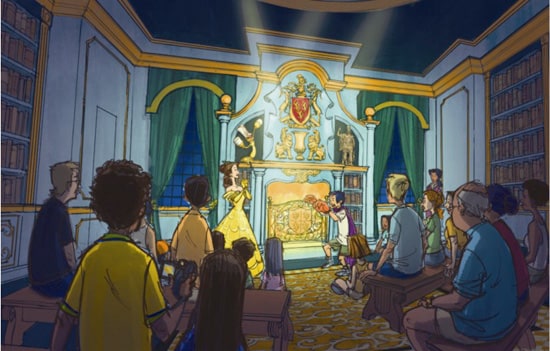 Artist Rendering of the Enchanted Tales with Belle Experience Coming to the New Fantasyland at Magic Kingdom Park