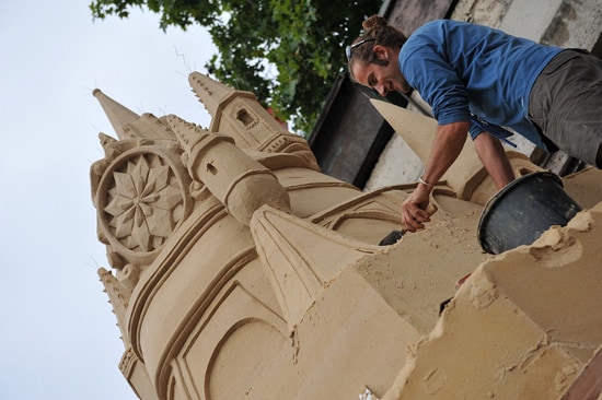 Giant Sand Sculpture of Sleeping Beauty Castle