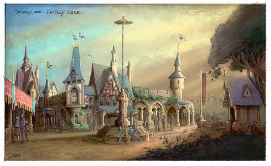 Rendering of new Fantasy Faire Experience Coming to Disneyland Park