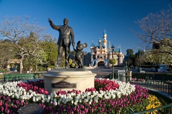 Walt Disney and Mickey Mouse Statue at Disneyland Resort