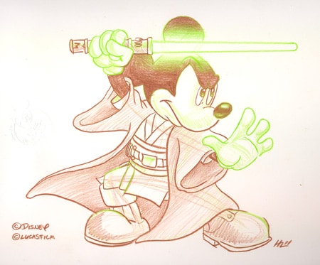 Jedi Mickey Artist Sketch at Disneyland Resort