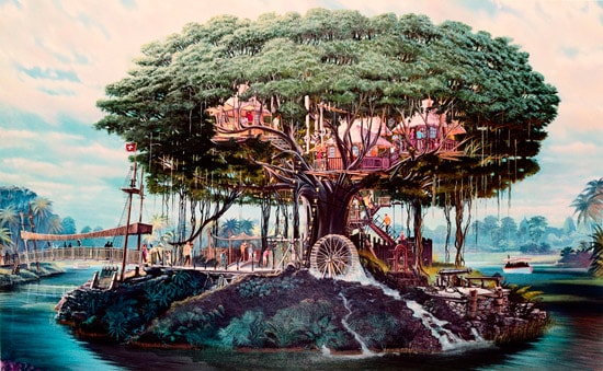 Early Artist Rendering of Swiss Family Treehouse at Magic Kingdom Park