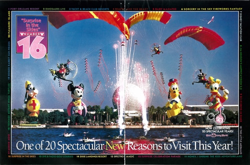 Magazine Advertisement Featuring 'Surprise in the Skies' at Epcot