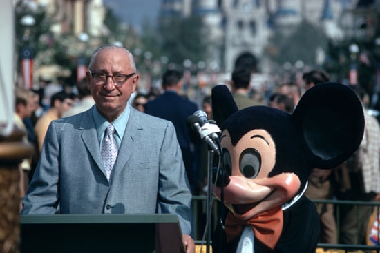 Roy E. Disney and Mickey Mouse at Walt Disney World Resort in 1971