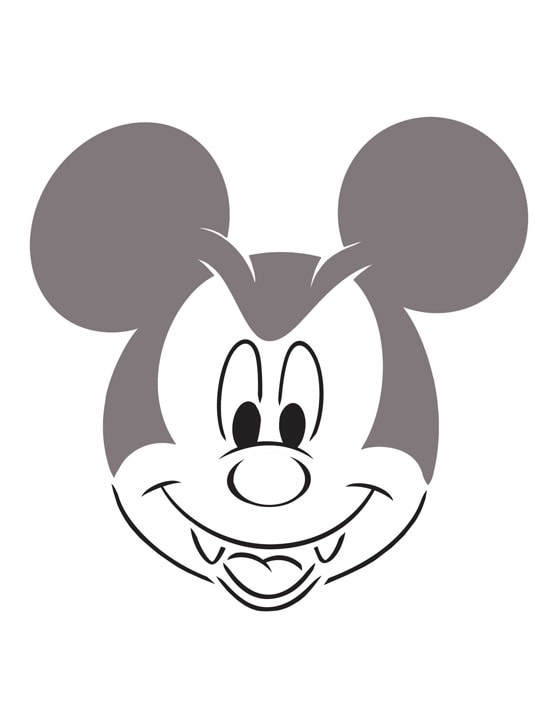 Dracula Mickey Mouse pumpkin-carving template