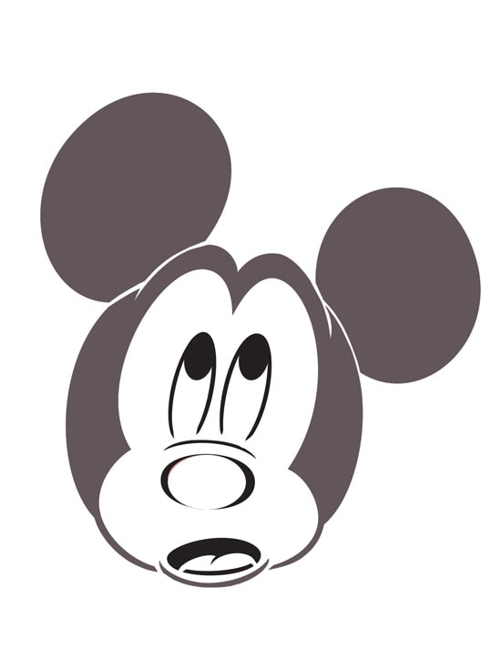 Scared Mickey Mouse pumpkin-carving template