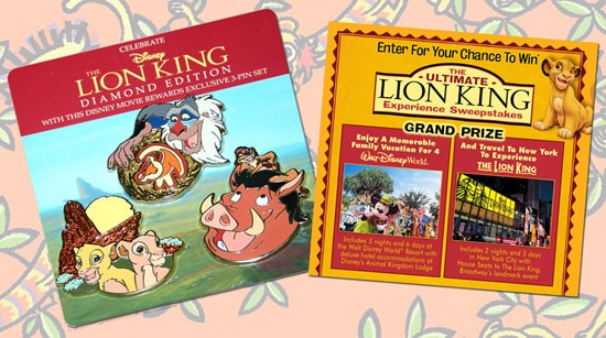 The Lion King Pin Set from Disney Movie Rewards