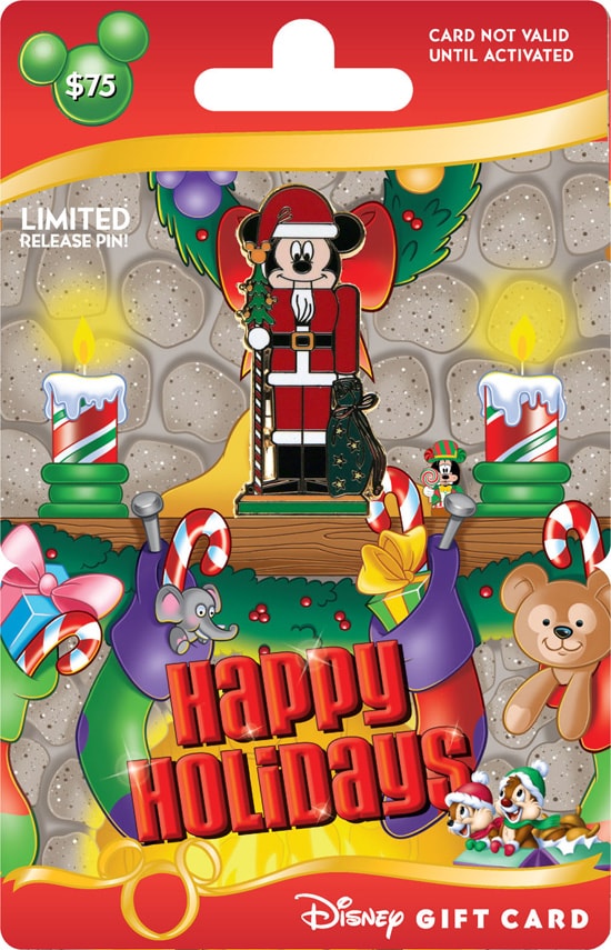 New Holiday Disney Gift Card with Limited-Release Mickey Nutcracker Pin