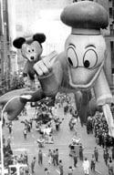 Mickey Mouse and Donald Duck Appear Together in Macy's Thanksgiving Day Parade, 1972 (Courtesy of Getty Images)