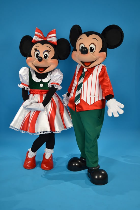Minnie and Mickey Mouse Dressed for the Holidays at Disney Parks