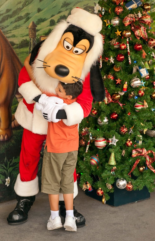 Look for Santa Goofy at Santa's Chalet in the Downtown Disney Marketplace Area at Walt Disney World Resort