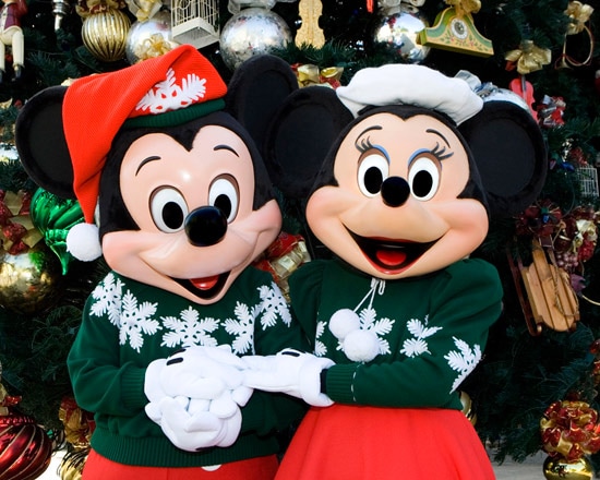 Mickey Mouse and Minnie Mouse Enjoying the Holiday Season