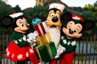 Minnie Mouse, Goofy, and Mickey Mouse Celebrating the Holidays at Walt Disney World Resort