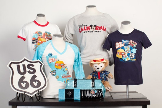 New Disney California Adventure Park Merchandise Including T-Shirts, Accessories and Novelty Items, Inspired by Fabled Treks Across Route 66